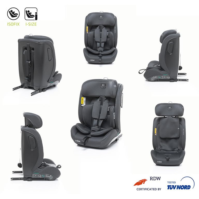 Автокрісло 4BABY Go-Fix I-Size (Graphite) для дітей 76-150 см з Isofix, регульоване, з підкладкою