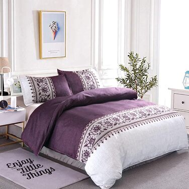 Комплект постільної білизни WONGS BEDDING 135x200 см, 2 шт. и, мікрофібра, фіолетова, на блискавці