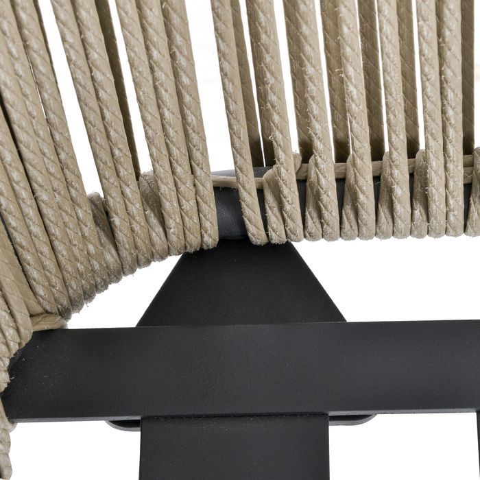 Набір садових меблів на 3 особи: 2 крісла, журнальний столик, подушки для сидіння та спинки, стільниця з загартованого скла, штучний ротанг, сірий