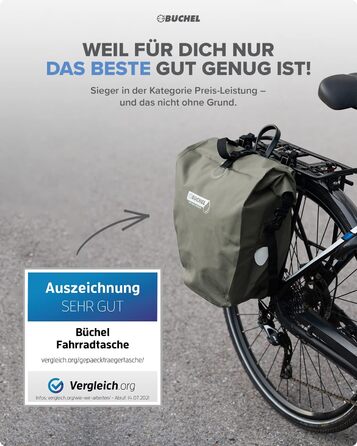 Для багажника I 25,4 л - 100 водонепроникний I з ручкою для перенесення та плечовим ременем I Сумка для велосипеда Багажник, сумка для багажу, задня сумка для велосипеда (Forest Green)