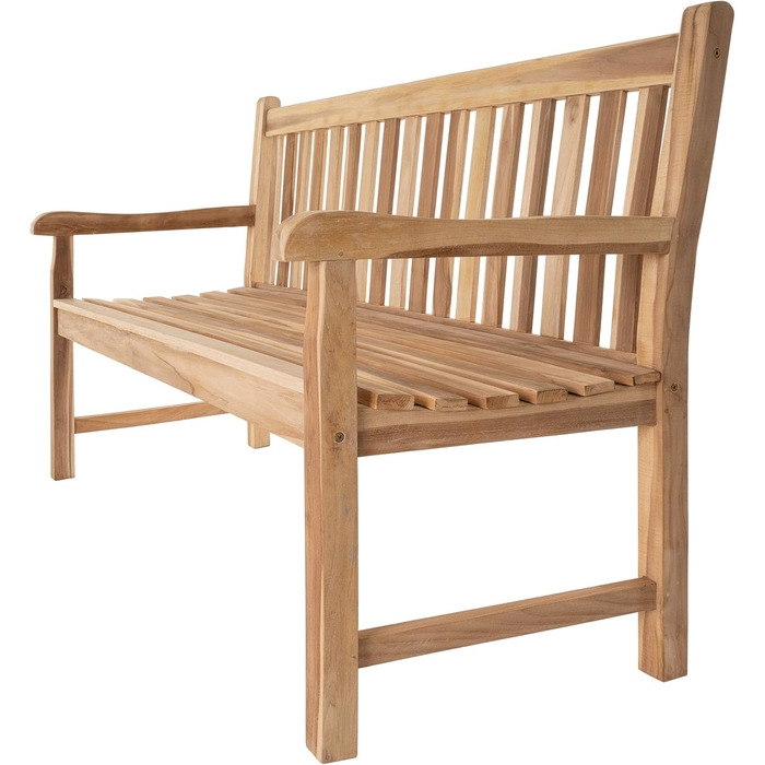 Садова лавка Divero Abruzzo 3-місна з тикового дерева, коричнева (натуральний тік)