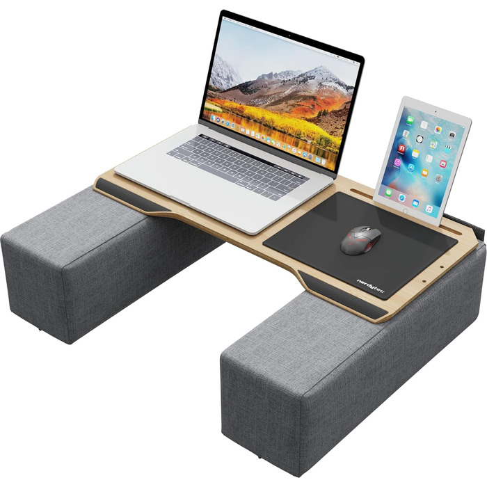 Столик для ноутбука Couchmaster CYWORX: ергономічний, для дивана, софи та ліжка, широкий, сірий, коричневий, чорний