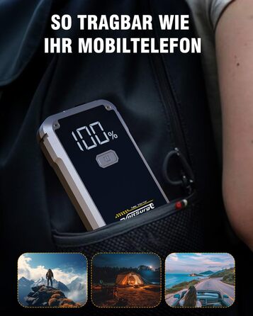 Powerbank Starthilfe VoltSurge 5000A: Зарядний пристрій для автомобіля, пусковий запуск, 5000A, 12V, для бензинових (7.0L) та дизельних (5.5L) двигунів, з LED-ліхтариком