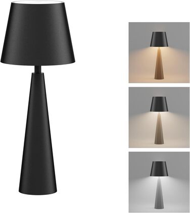 LED настільна лампа Coinmit з регулюванням яскравості, чорна, 5500mAh, акумуляторна, бездротова, для спальні, їдальні, кабінету, внутрішнього та зовнішнього використання, 1 шт.