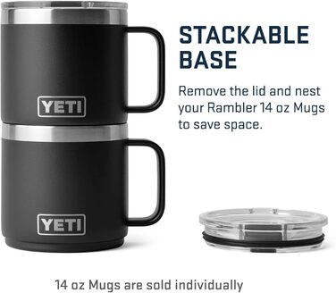 Термокружка YETI Rambler з кришкою MagSlider, 414 мл, чорна