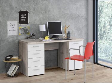 Письмовий стіл Офісний стіл Комп'ютерний стіл Робочий стіл Стіл для ноутбука Офісні меблі Balu I (Пісок, Дуб/Білий Матовий)