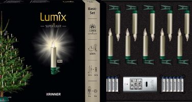 LED-іграшки для ялинки Lumix® Superlight Mini Metallic, комплект 12 шт. з IR-пультом, Cashmere
