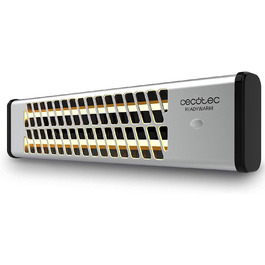 Обігрівач настінний кварцовий Cecotec Ready Warm 7000 Quartz Bath, 1200 Вт, 2 режими, для ванної кімнати, захисна решітка, IP24, 10 м², 16 x 56.5 x 13.3 см