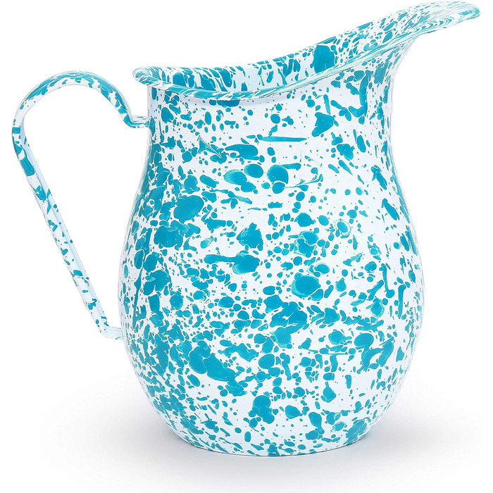 Великий глечик Crow Canyon Home з емальованого посуду - для дому та активного відпочинку, миється в посудомийній машині, колір: бірюзовий