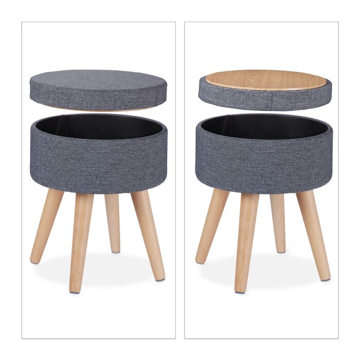 Relaxdays Круглий пуф з функцією столику