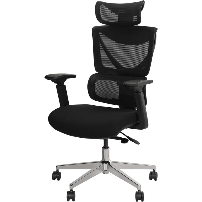 Офісний крісло Musso V900 Structure Master: ергономічний дизайн, регульована спинка, підтримка попереку, 4D підлокітники, підголовник. Для дому та офісу. Без підніжки.