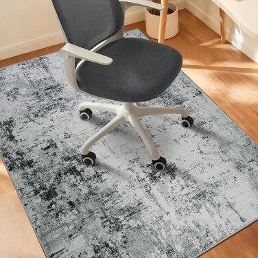 Килимок під стілець для твердої підлоги: захист від подряпин, антиковзання, 120x150 см, чорно-сірий
