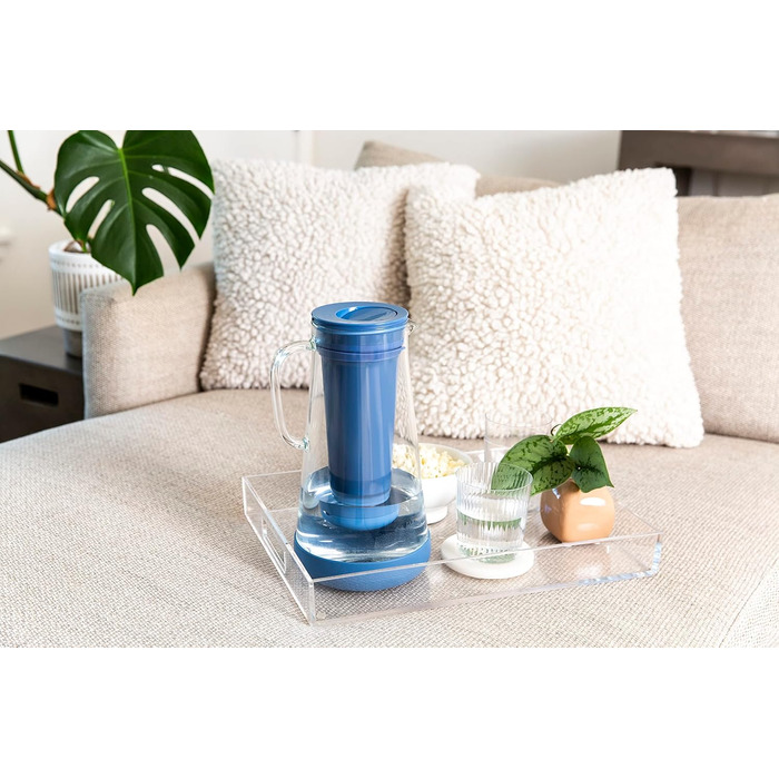 Фільтр для води LifeStraw Home: скляна кана з силіконовим дном, 1.6 л, Stormy Blue