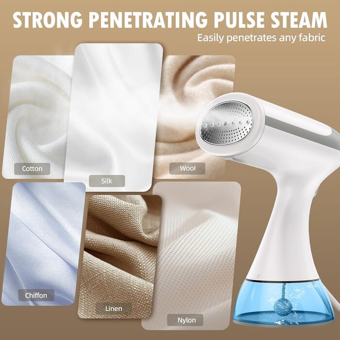 Відпарювач для одягу вертикальний та горизонтальний, 1500W, 300мл резервуар, швидкий нагрів за 20 сек.