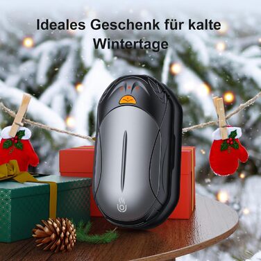 Електричні грілки для рук OUTJUT 6000mAh, 2 шт., USB, портативні, 3 режими нагріву, для спорту, кемпінгу, подарунок (сірий, чорний)