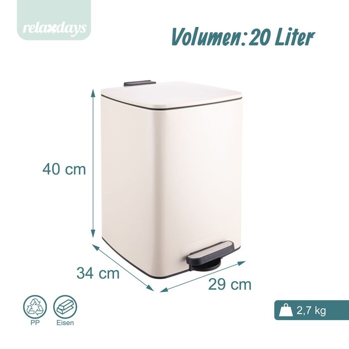 Відро для сміття Relaxdays, 20 літрів