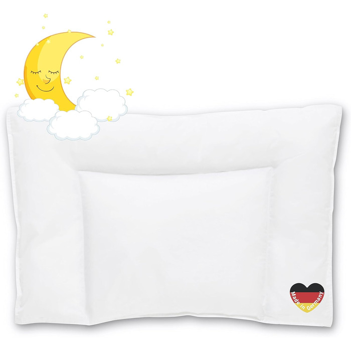 Дитяча подушка Koru Kids® 40x60 см – 100% бавовна, Oeko-Tex, Made in Germany, наповнювач 100г (суміш пуху та поліестеру)