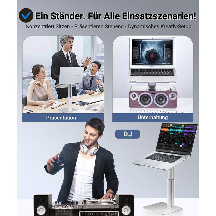 Регульований підставка для ноутбука, стіл-трансформер, для MacBook та ноутбуків 13-16.5