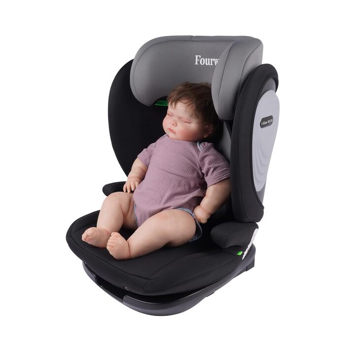 Автокрісло Fourward для дітей 0-36 кг, 360° обертання, ISOFIX, 5-точкова система безпеки, чорний колір