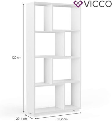 Міжкімнатна перегородка Vicco Domus, біла, 60 x 120 см, 8 відділень