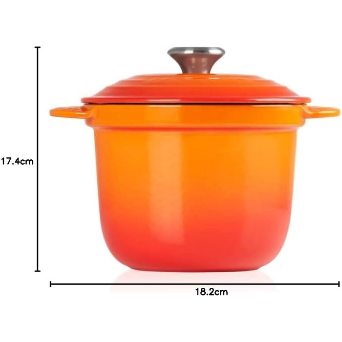 Le Creuset Cocotte Every: чавунний ковшок з кришкою-сковородою, 18 см, 2 л, кольору 'Ofenrot'