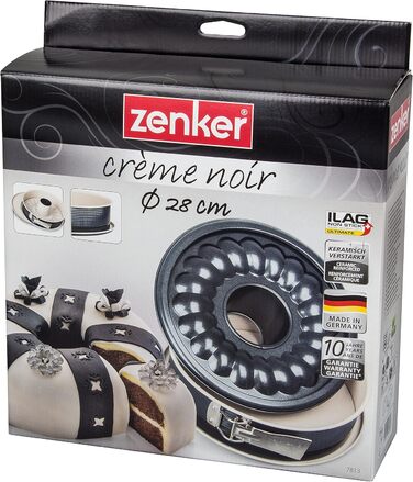 Форма для випічки Zenker 7813 Springform Crème Noir, діаметр 29 см, нержавіюча сталь, сірий/бежевий колір, з двома днами
