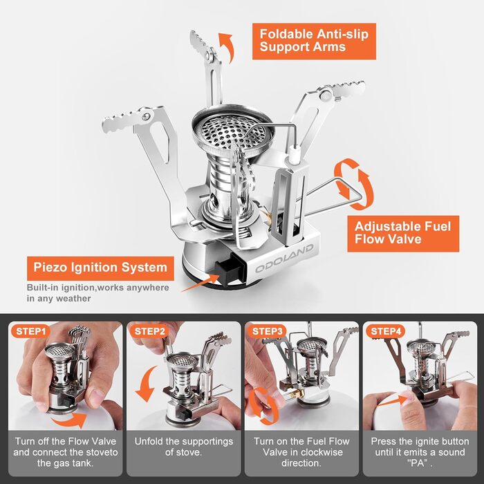 Набір кухонного посуду для кемпінгу Odoland 10 предметів: каструля, сковорода з антипригарним покриттям, тарілки, миски, виделки, ножі, ложки. Ідеально для кемпінгу, пікніків, походів та трекінгу. Виготовлений з нержавіючої сталі з захисною шкіряною обкла