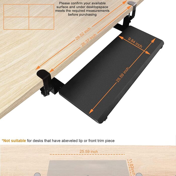 Кріплення для клавіатури BigTron з клемою, чорний колір, нове дизайну