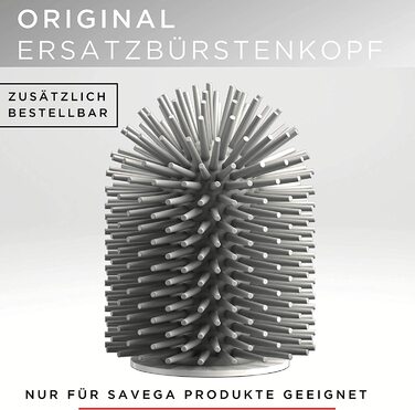 Силіконова щітка для унітазу SAVEGA - Гігієнічна та високоякісна - Щітка для унітазу та тримач - Елегантний біло-сірий тримач для щітки для унітазу