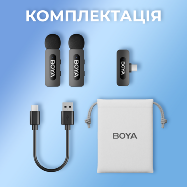 Бездротовий петличний мікрофон BOYA BY-V20 Type-C Black