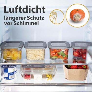 Герметичні контейнери для зберігання продуктів [набір 12 шт], антрацит - Складаються, економія місця для кухні, банки для круп, контейнери для їжі, набір 12 шт (12x1500 мл)