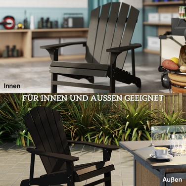 Крісло Едіро́к, стійке до погодних умов, дерев'яне, для саду та вулиці, з високою спинкою та підлокітниками