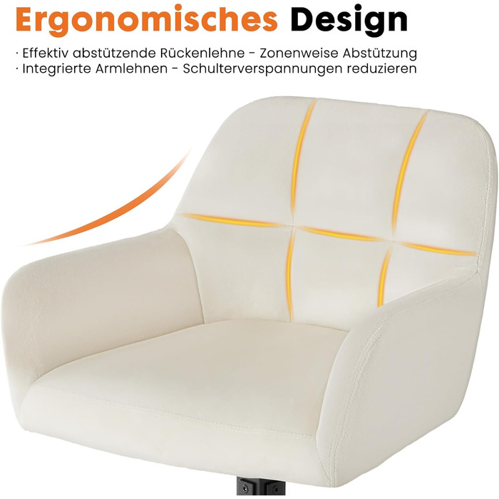 Набір з 4-х м'яких крісел Sweetcrispy для вітальні, кухні та робочого кабінету, з м'якою оббивкою з велюру, поворотні, з металевими ніжками, до 120 кг, зелені (бежеві)