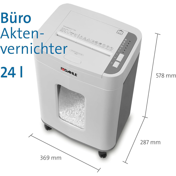 Шредер Dahle ShredMATIC 90 Aktenvernichter з автоподачею паперу, P-4, 150 аркушів, безпека P-4, сірий/сірий