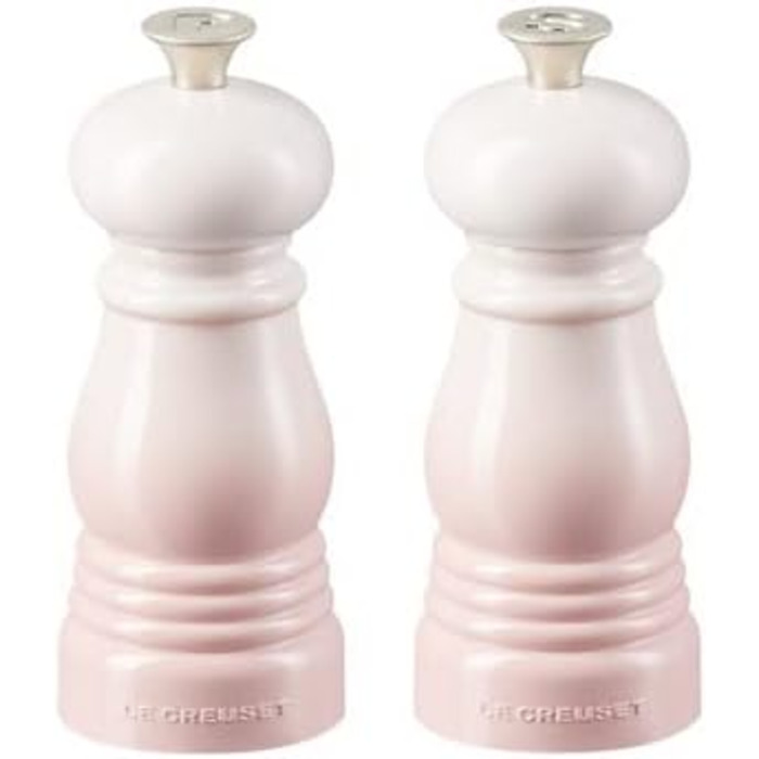 Набір Le Creuset Kleines Mühlenset: соляна та перечна мельниця, ABS-пластик, 5x5x12.1 см, керамічний млин, рожевий (Shell Pink)