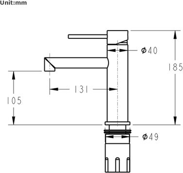 Змішувач для ванної кімнати ONECE з висотою виливу 105 мм, однорегуляторний, з нержавіючої сталі, з висувним аератором (золотий)