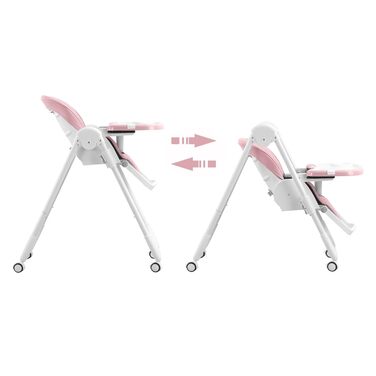 Дитячий стільчик для годування Baby Vivo Kinder Hochstuhl з регулюванням висоти та функцією гойдання, колір Cool Mint (Bubblegum)