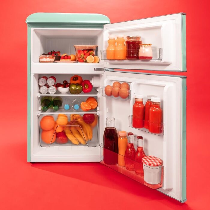 Холодильник Cecotec Bolero CoolMarket 2D Origin 86L: Ретро дизайн, 86 літрів, клас E, зелений колір