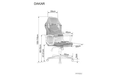 Крісло поворотне DAKAR чорний/блакитний