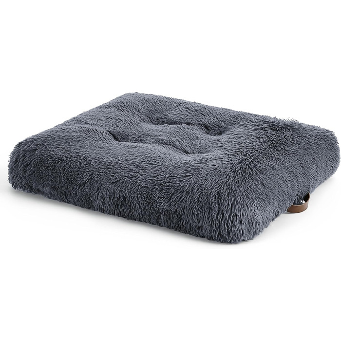 Лежак Bedsure Fluffy для великих собак (104x74x8 см) - миється, плюшевий, сірий (S 645x7 см)