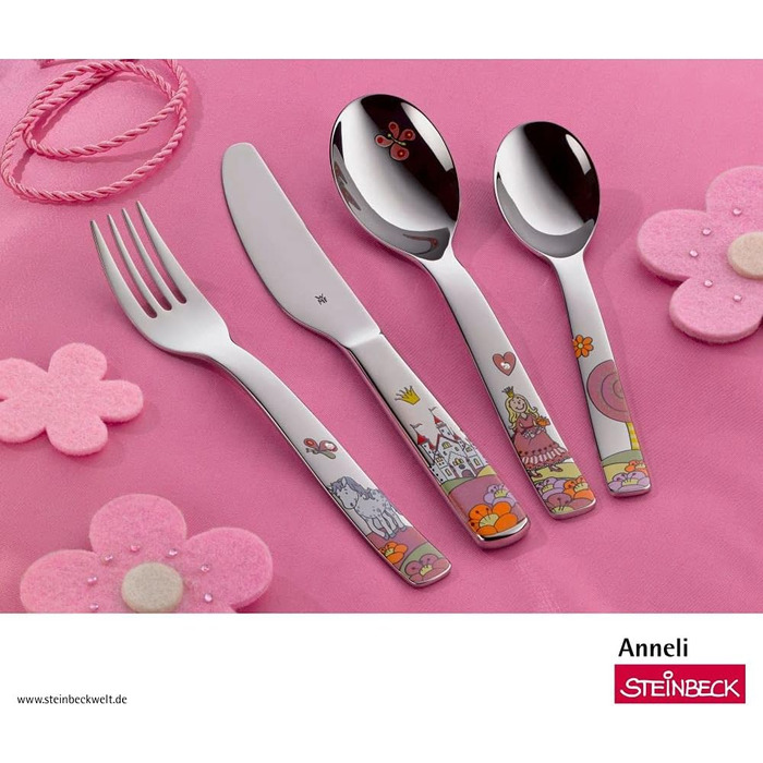 Дитячий набір столових приборів WMF Prinzessin Anneli, нержавіюча сталь, 4 шт., для дітей від 3 років