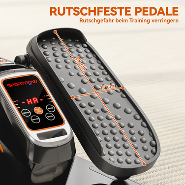 Електричний еліптичний тренажер, педальний пристрій з 12 регульованими рівнями швидкості, портативний, легкий, з пультом дистанційного керування, LED-дисплеєм, сталевим та пластиковим корпусом, чорного кольору.