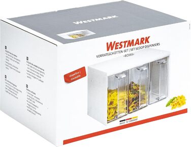 Набір для розливання Westmark, 4 шт., 1 корпус для розливання, включаючи три ємності 3 ковша, обсяг кожної ємності 1 л, обсяг кожної ємності 55 мл, пластик, прозорий / білий, 73052260 (3 ємності)