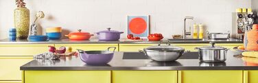 Вок Le Creuset з антипригарним покриттям, Ø 30 см, з кришкою, для всіх плит (індукція), нержавіюча сталь, сріблястий