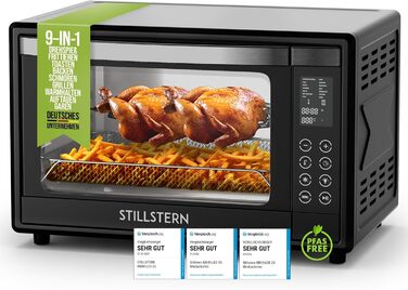 Міні-піч Stillstern 45L з конвекцією, Pizza Ø32, CYCLONE PRO+ з антипригарним покриттям, 13 програм, розморожування/підтримка тепла, таймер 8год, для кемпінгу