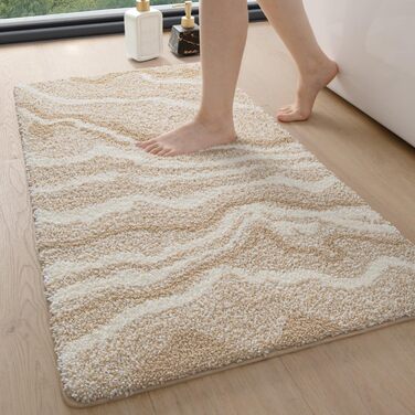 Килимок для ванної кімнати DEXI 61 x 92 см, антиковзаюча, миється, мікрофібра, вбираючий, бежевий