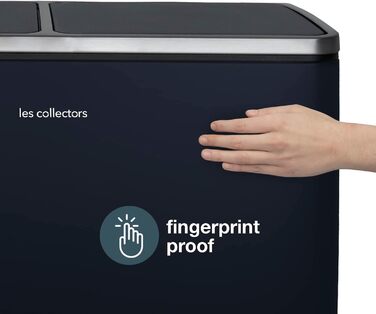 Сміттєвий бак Les Collectionneurs Sensor №1012, 69л, 3 відсіки (47+11+11л), автоматичне відкривання, інфрачервоний датчик, тиха кришка, дизайн (темно-синій)