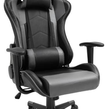 Крісло ігрове Vinsetto Ergonomic, поворотне, з екошкіри та піни, чорного кольору, розміром 67,5x74x126-136 см, для комфортної роботи та ігор.
