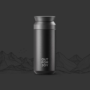 Термокружка з нержавіючої сталі 350 мл | Термокружка для кави з собою | Зі знімним кришкою, подвійні стінки, ізольована | Кава та чай з собою - туристична кружка | Зберігає тепло 4 години / холод 8 годин (Чорний Midnight)