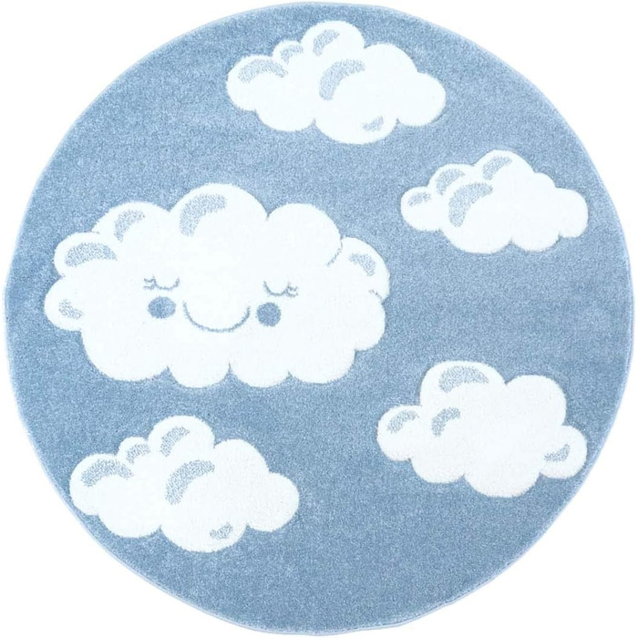 Дитячий килимок Taracarpet Bueno Високоякісний контурний виріз Blue Clouds 080x150 см